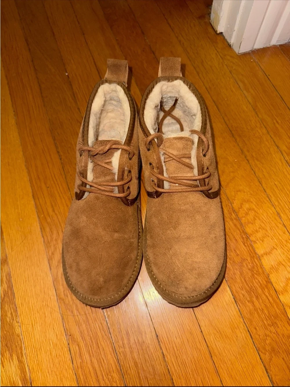 Alpine Design Kids Tan Suede Shearling Lace-Up Boots